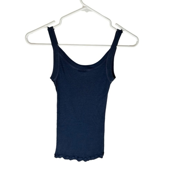 Splendid Classic Scoop Neck Ribbed Tank in Navy Blue Size XS - Picture 4 of 7